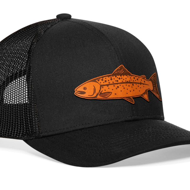 Salmon Trucker Hat  |  Black Salmon Snapback