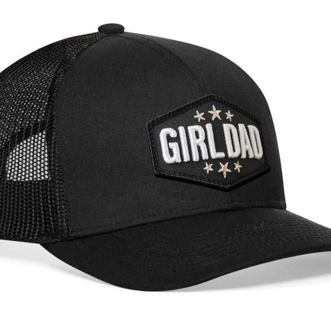 Girl Dad Trucker Hat  |  Black  Snapback