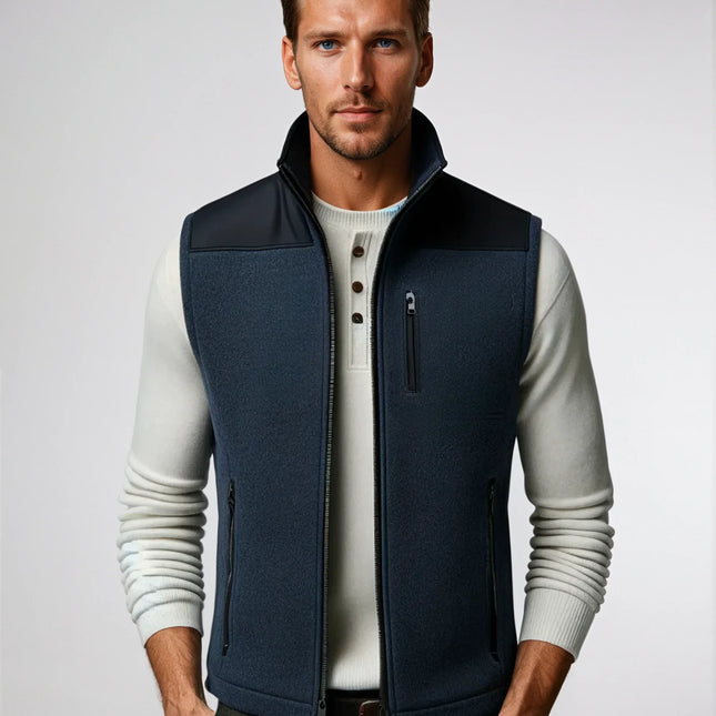 Washable Navy Wool Vest