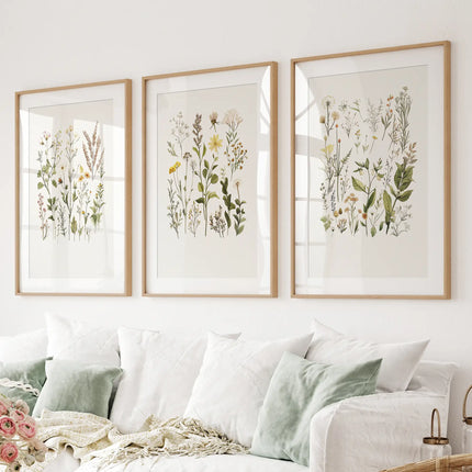 Minimalist Wild Plants. Botanical Poster Art Decor