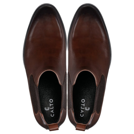 CALTO - Y72231 - 2.8 Inches Taller (Coffee Brown) - Chelsea Boots