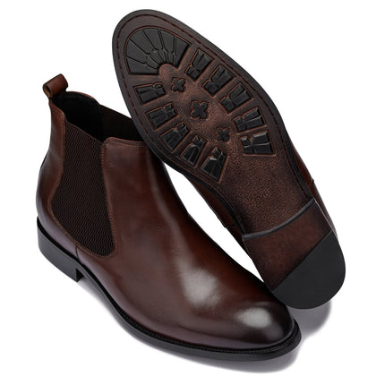 CALTO - Y72231 - 2.8 Inches Taller (Coffee Brown) - Chelsea Boots