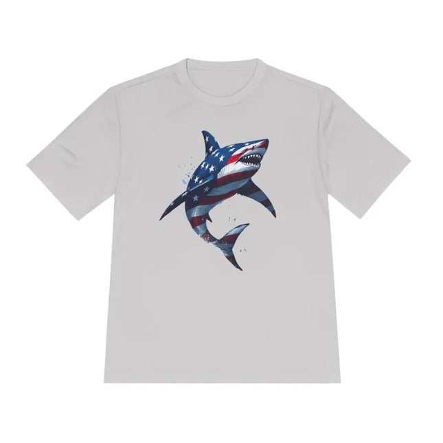 Ocean State Styles BlueWave T Shirt Wicking Flag Shark