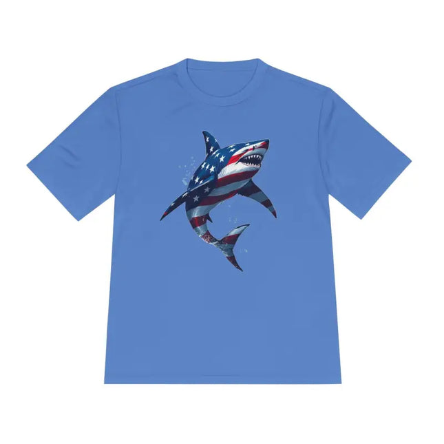 Ocean State Styles BlueWave T Shirt Wicking Flag Shark