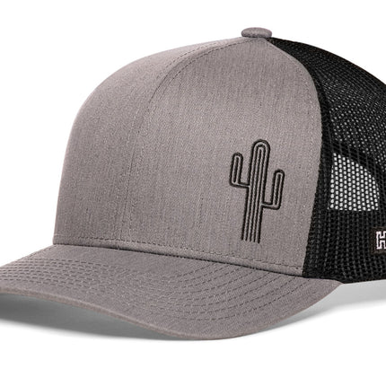 Cactus Trucker Hat  |  Black Cactus Snapback
