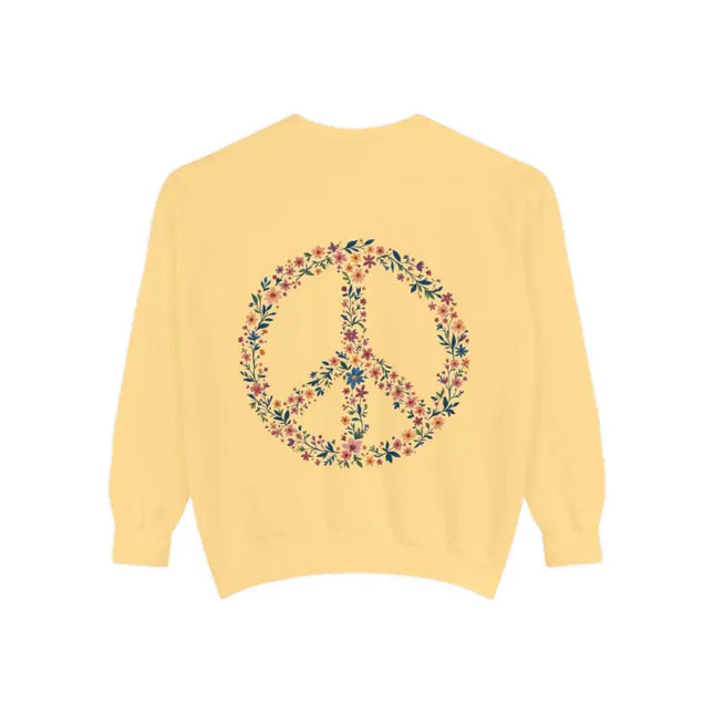 Ocean State Styles Sweatshirt Floral Peace Sign Dyed