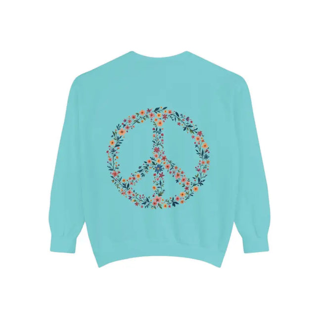 Ocean State Styles Sweatshirt Floral Peace Sign Dyed