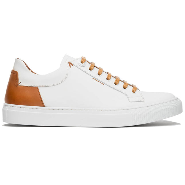 65-229-WHT Diaz Rubberized Calfskin Sneaker White