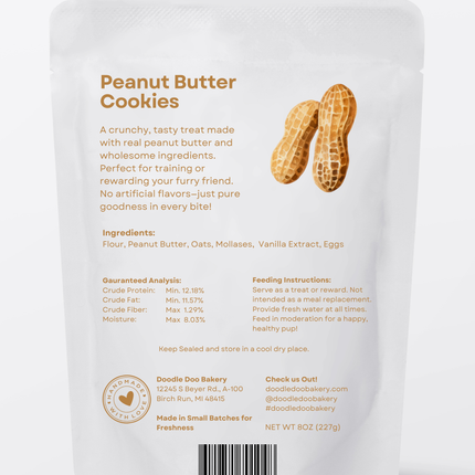 Homemade Dog Treats - 🥜 Peanut Butter Cookies Treat 1/2lb