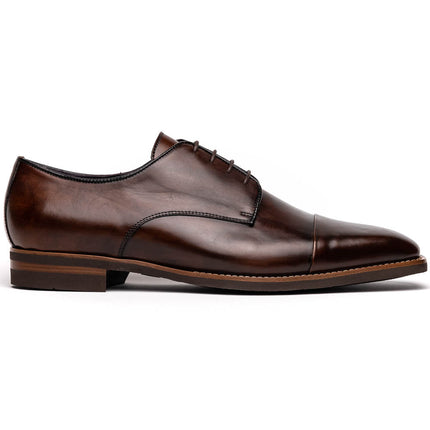 ENZO Italian Calfskin Cap Toe Chestnut