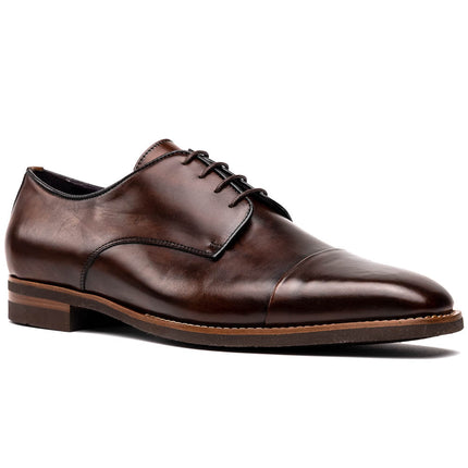 ENZO Italian Calfskin Cap Toe Chestnut