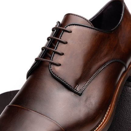 ENZO Italian Calfskin Cap Toe Chestnut