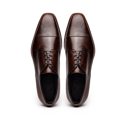 ENZO Italian Calfskin Cap Toe Chestnut