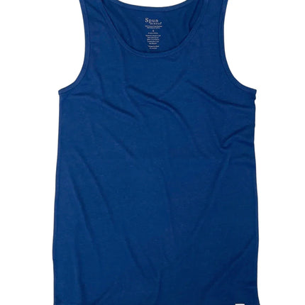 Men's Bamboo Viscose/Organic Cotton Tank Top True Navy Color + Boxer Style Underwear White Color