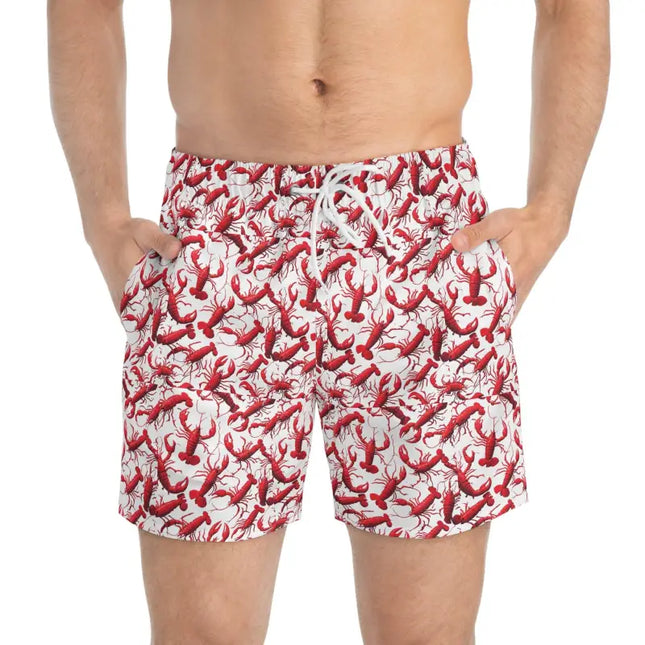 Ocean State Styles Lobster Print Swim Trunks Drawstring