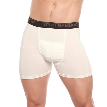 Men's Bamboo Viscose Boxer Briefs Underwear Cream Color - 3-pack