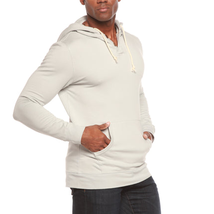 Men's Henley Style Bamboo Viscose Fleece Hoodie