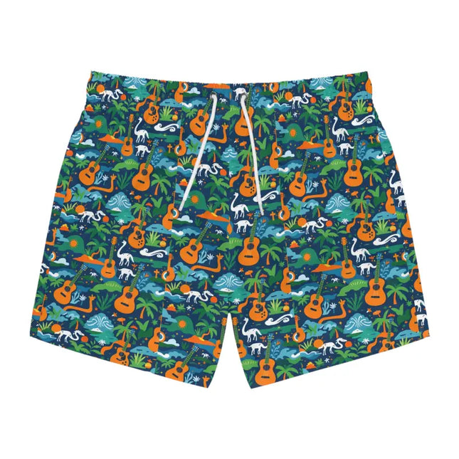 Ocean State Styles Swim Trunks Tropical Guitar Patterned