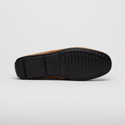 MONZA Sueded Calfskin with Crocodile Driver, Cognac