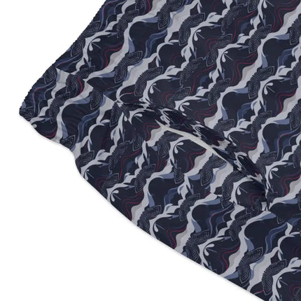 Ocean State Styles Coastal Wave Patterned Mens Swim Trunks