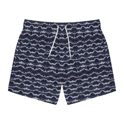 Ocean State Styles Coastal Wave Patterned Mens Swim Trunks