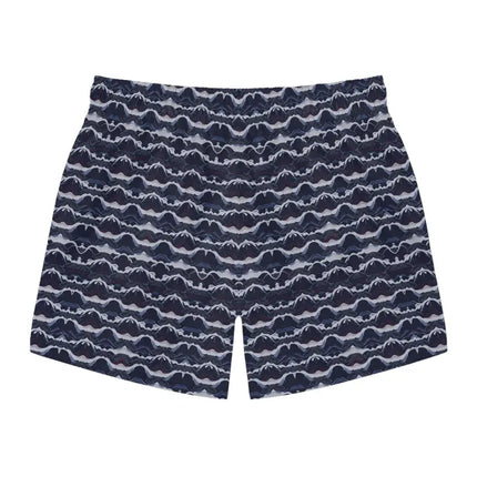 Ocean State Styles Coastal Wave Patterned Mens Swim Trunks