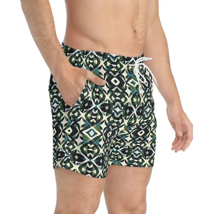 Ocean State Styles Swim Trunks Geometric Pattern Mens