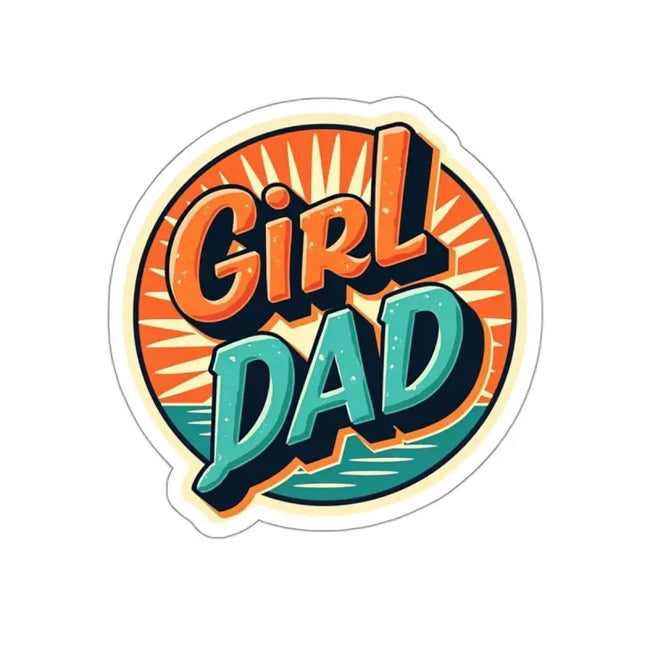 Ocean State Styles Sticker Retro Girl Dad Sunburst Design