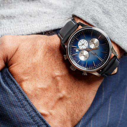 Blue Retro Chronograph
