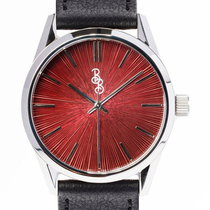 Burgundy Sunburst Watch
