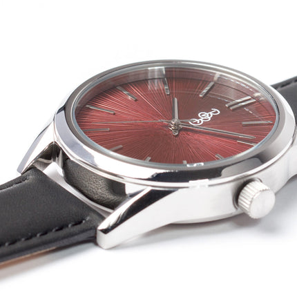 Burgundy Sunburst Watch