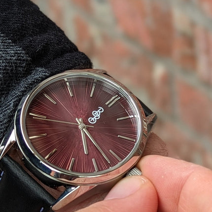 Burgundy Sunburst Watch