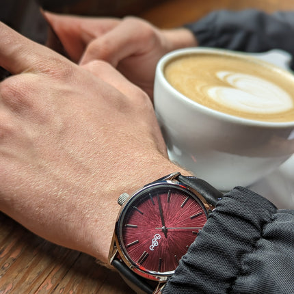 Burgundy Sunburst Watch