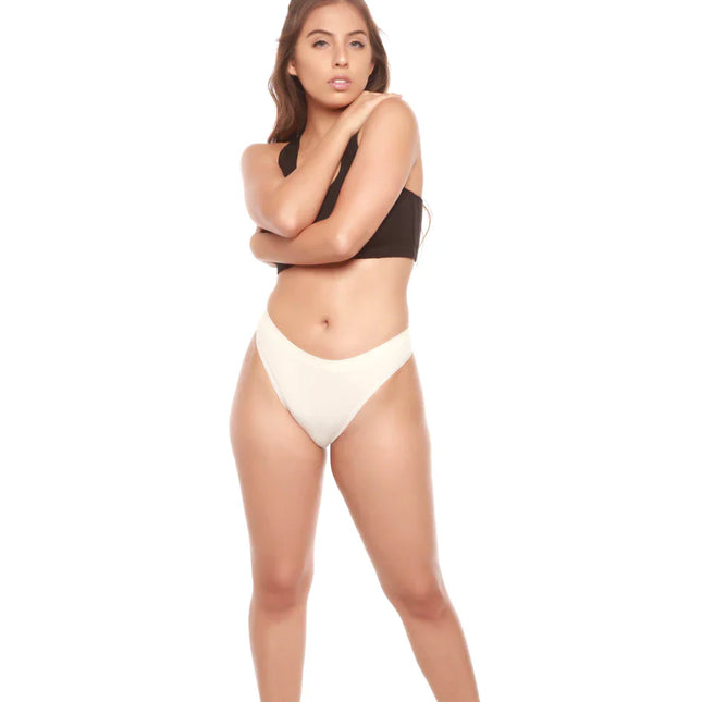 Women's Bamboo/Cotton Thong Style Underwear Natural Color - 3-pack